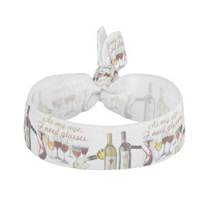 SlipperyJoe's wine drinkware cheeky pun red white  Elastic Hair Tie