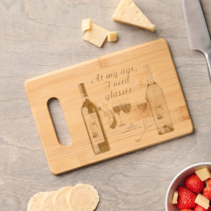 SlipperyJoe's wine drinkware cheeky pun red white Engraved Cutting Board