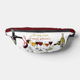 SlipperyJoe's wine drinkware cheeky pun red white Fanny Pack