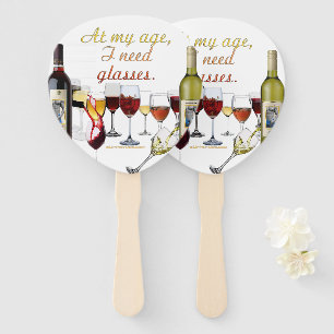 SlipperyJoe's wine drinkware cheeky pun red white  Hand Fan