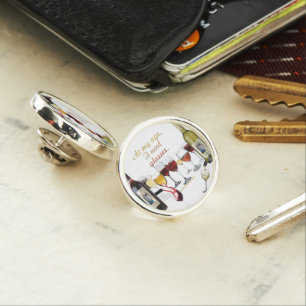 SlipperyJoe's wine drinkware cheeky pun red white Lapel Pin