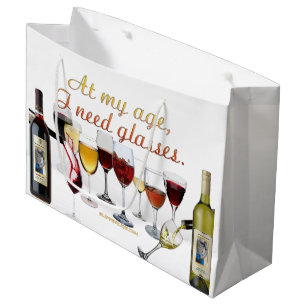 SlipperyJoe's wine drinkware cheeky pun red white Large Gift Bag