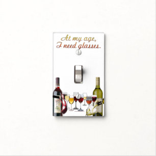 SlipperyJoe's wine drinkware cheeky pun red white  Light Switch Cover
