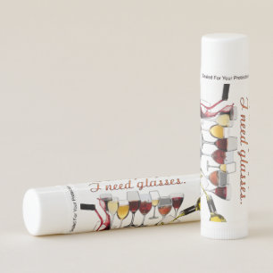 SlipperyJoe's wine drinkware cheeky pun red white  Lip Balm