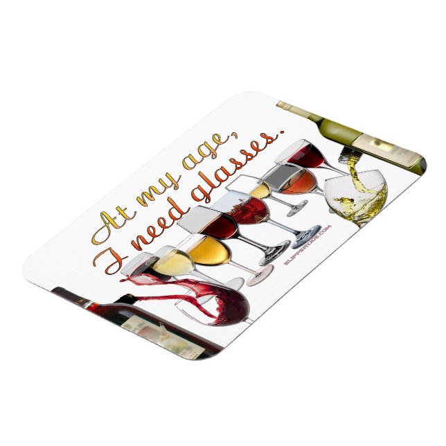 SlipperyJoe's wine drinkware cheeky pun red white  Magnet (Left Side)