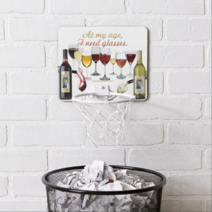 SlipperyJoe's wine drinkware cheeky pun red white Mini Basketball Hoop