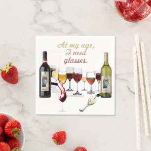SlipperyJoe's wine drinkware cheeky pun red white Napkins