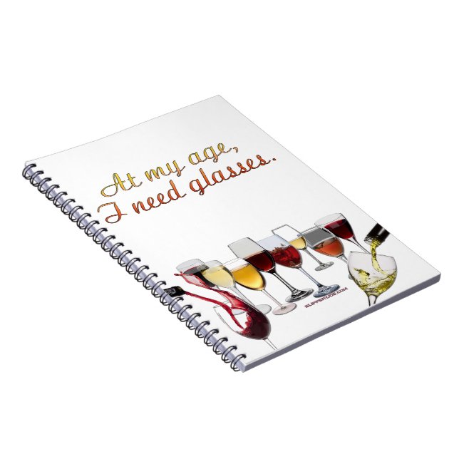 SlipperyJoe's wine drinkware cheeky pun red white  Notebook (Right Side)