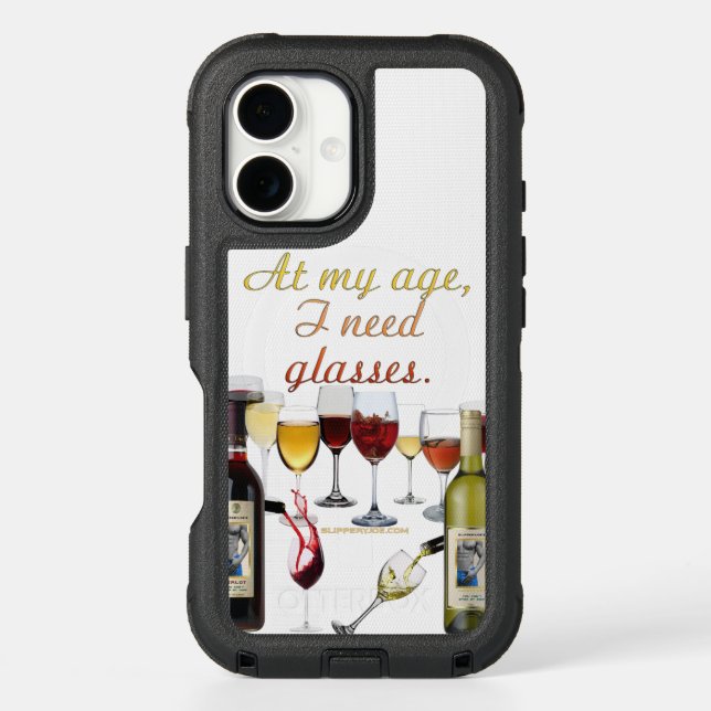 SlipperyJoe's wine drinkware cheeky pun red white  Otterbox iPhone Case (Back)