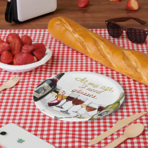 SlipperyJoe's wine drinkware cheeky pun red white Paper Plates