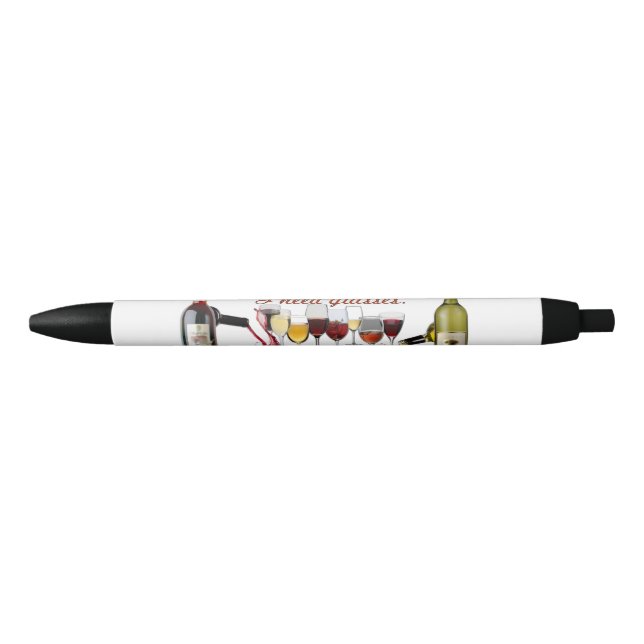 SlipperyJoe's wine drinkware cheeky pun red white  Pen (Front)