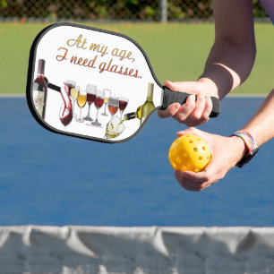 SlipperyJoe's wine drinkware cheeky pun red white  Pickleball Paddle