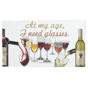 SlipperyJoe's wine drinkware cheeky pun red white  Pillow Case