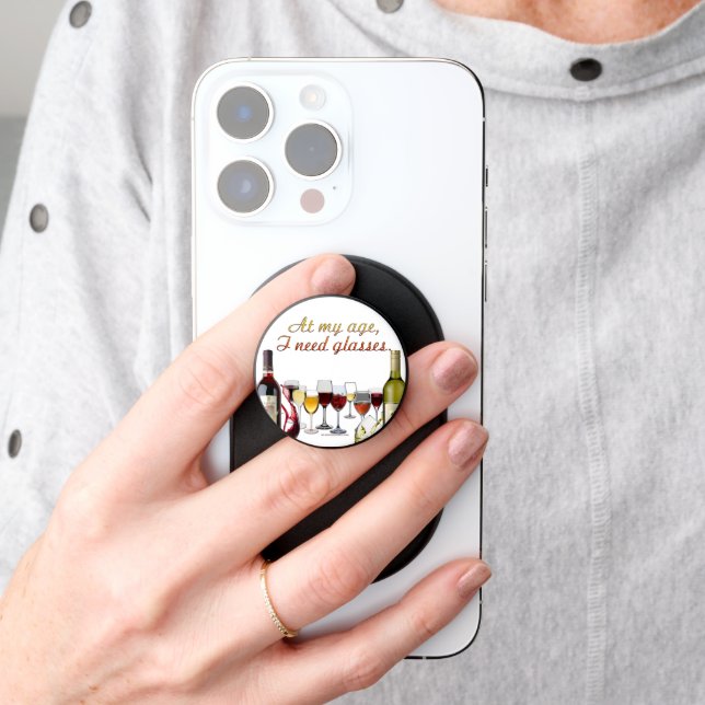 SlipperyJoe's wine drinkware cheeky pun red white  PopSocket (Hand)