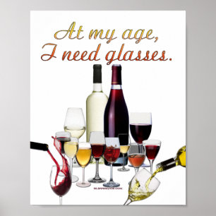 SlipperyJoe's wine drinkware cheeky pun red white  Poster