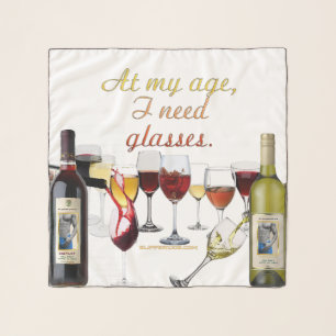 SlipperyJoe's wine drinkware cheeky pun red white  Scarf