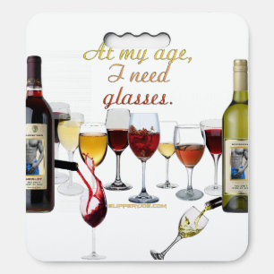 SlipperyJoe's wine drinkware cheeky pun red white Seat Cushion