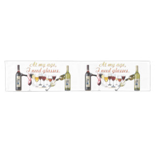 SlipperyJoe's wine drinkware cheeky pun red white  Short Table Runner