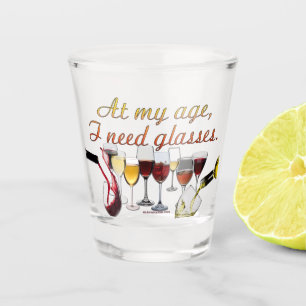 SlipperyJoe's wine drinkware cheeky pun red white  Shot Glass