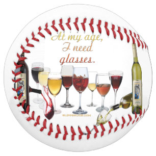 SlipperyJoe's wine drinkware cheeky pun red white Softball