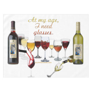 SlipperyJoe's wine drinkware cheeky pun red white  Tablecloth