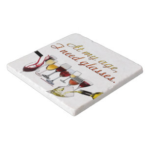 SlipperyJoe's wine drinkware cheeky pun red white  Trivet