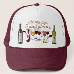 SlipperyJoe's wine drinkware cheeky pun red white  Trucker Hat