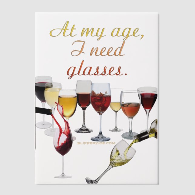 SlipperyJoe's wine drinkware cheeky pun red white  Vellum Invitations (Front)