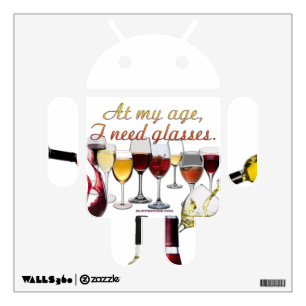 SlipperyJoe's wine drinkware cheeky pun red white Wall Decal