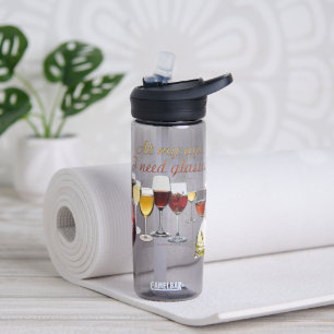 SlipperyJoe's wine drinkware cheeky pun red white  Water Bottle