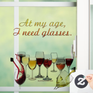 SlipperyJoe's wine drinkware cheeky pun red white Window Cling