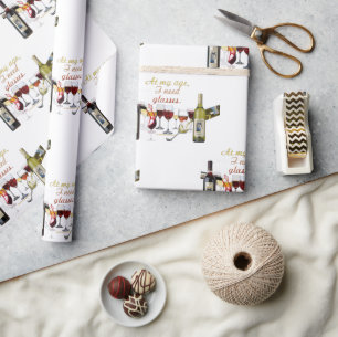 SlipperyJoe's wine drinkware cheeky pun red white Wrapping Paper