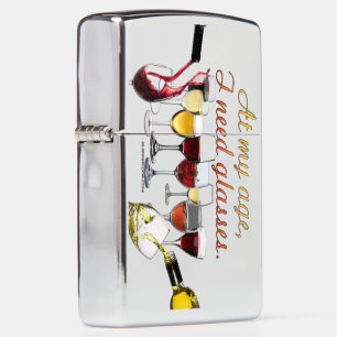 SlipperyJoe's wine drinkware cheeky pun red white Zippo Lighter