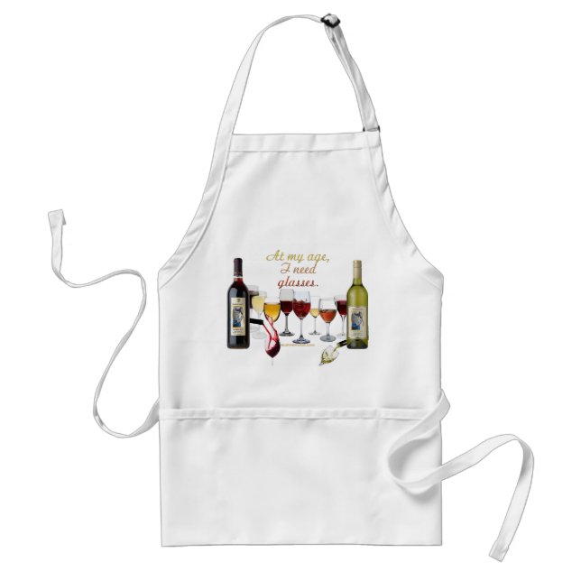 SlipperyJoe's Wine Glasses fermented grapes wine p Adult Apron (Front)