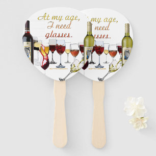 SlipperyJoe's Wine Glasses fermented grapes wine p Hand Fan