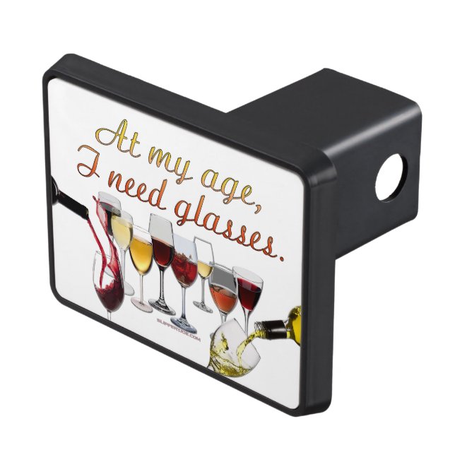 SlipperyJoe's Wine Glasses fermented grapes wine p Hitch Cover (Top Right)