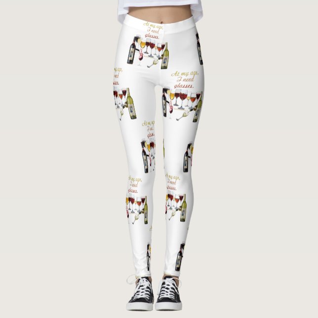 SlipperyJoe's Wine Glasses fermented grapes wine p Leggings (Front)