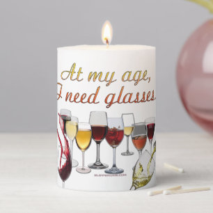 SlipperyJoe's Wine Glasses fermented grapes wine p Pillar Candle