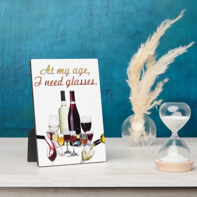 SlipperyJoe's Wine Glasses fermented grapes wine p Plaque (Side)