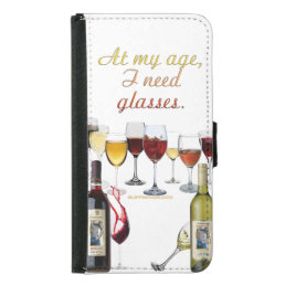 SlipperyJoe&#39;s Wine Glasses fermented grapes wine p Samsung Galaxy S5 Wallet Case