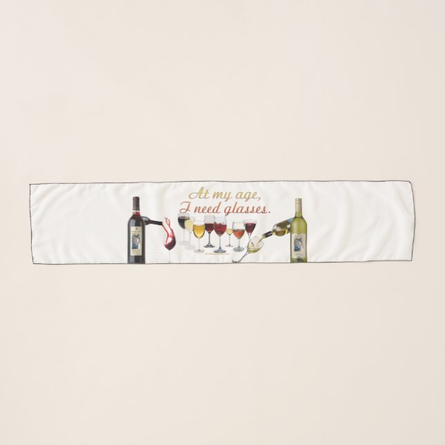 SlipperyJoe's Wine Glasses fermented grapes wine p Scarf (Front (Horizontal))