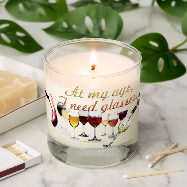 SlipperyJoe's Wine Glasses fermented grapes wine p Scented Candle (Lit)