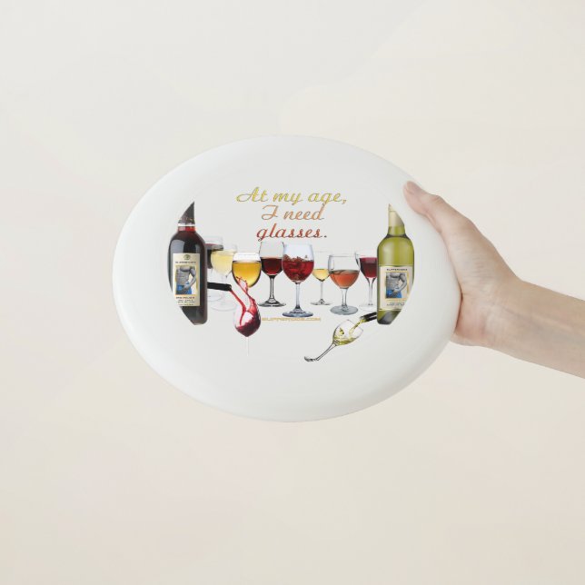 SlipperyJoe's Wine Glasses fermented grapes wine p Wham-O Frisbee (In Hand)
