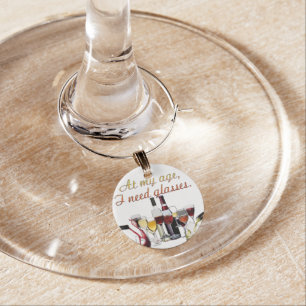 SlipperyJoe's Wine Glasses fermented grapes wine p Wine Charm