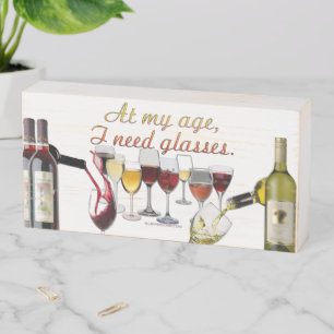 SlipperyJoe's Wine Glasses fermented grapes wine p Wooden Box Sign