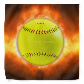 SlipperyJoe's yellow softball fireball flames rasp Bandana