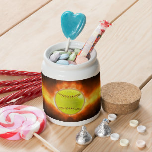 SlipperyJoe's yellow softball fireball flames rasp Candy Jar