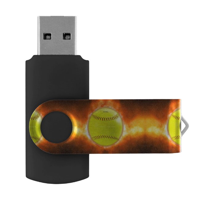 SlipperyJoe's yellow softball fireball flames rasp Flash Drive (Opened)