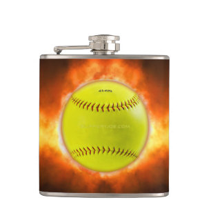 SlipperyJoe's yellow softball fireball flames rasp Flask