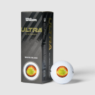 SlipperyJoe's yellow softball fireball flames rasp Golf Balls